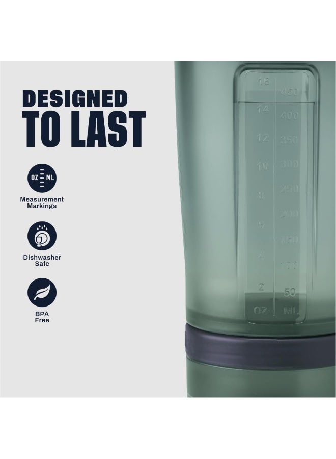 BlenderBottle Blender Bottle Shaker With Pill Organizer And Storage For Protein Powder, Classic V2 Prostak System, 22-Ounce, Tan - Image 4